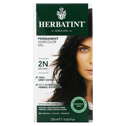 HERBATINT NATURAL HAIR COLOR 2N PERM HAIR COLOR BROWN 4OZ