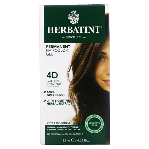 HERBATINT NATURAL HAIR COLOR 4D PERM HAIR COLOR GOLDEN CHESTNUT 4OZ