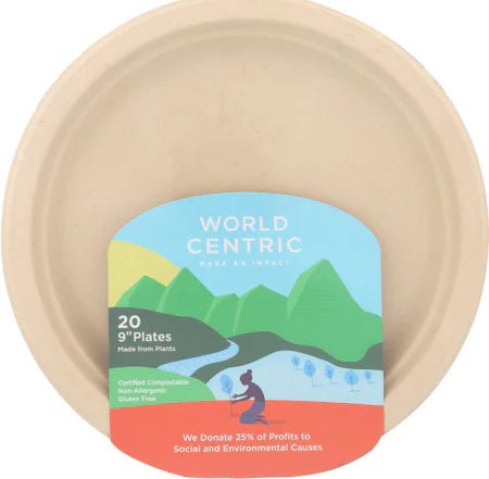 WORLD CENTRIC Fiber Plate, 9", Retail 20 CT