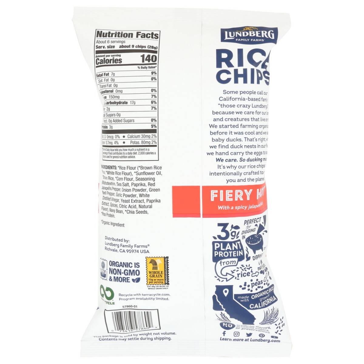 LUNDBERG FAMILY FARMS Fiery Hot Rice Chips 5.5 OZ