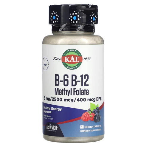 Kal B-6 B-12 Methyl Folate Mixed Berry 60CT 3MG Lozenge