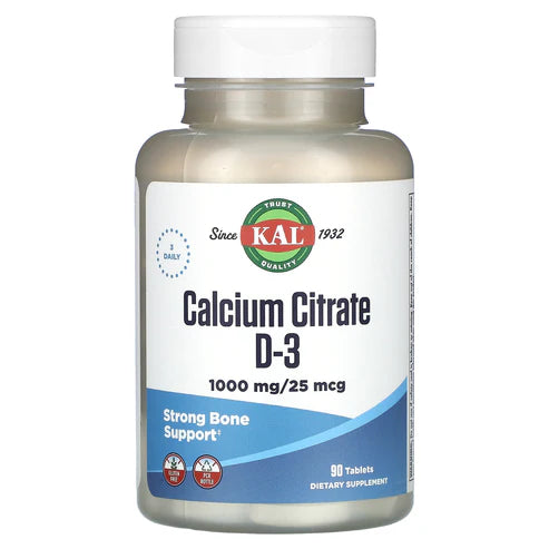 Kal Calcium Citrate D3 90CT 1000MG Tablet