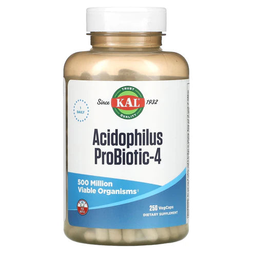 Kal Acidophilus ProBiotic-4 250CT 500MIL Veg Capsule