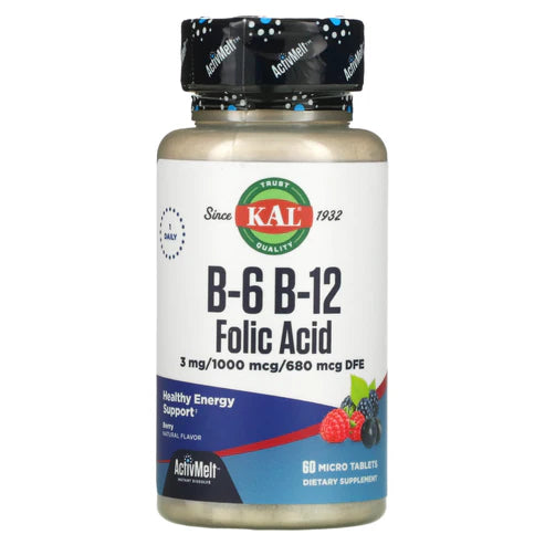 Kal B-6 B-12 Folic Acid Berry 60CT 3MG Lozenge