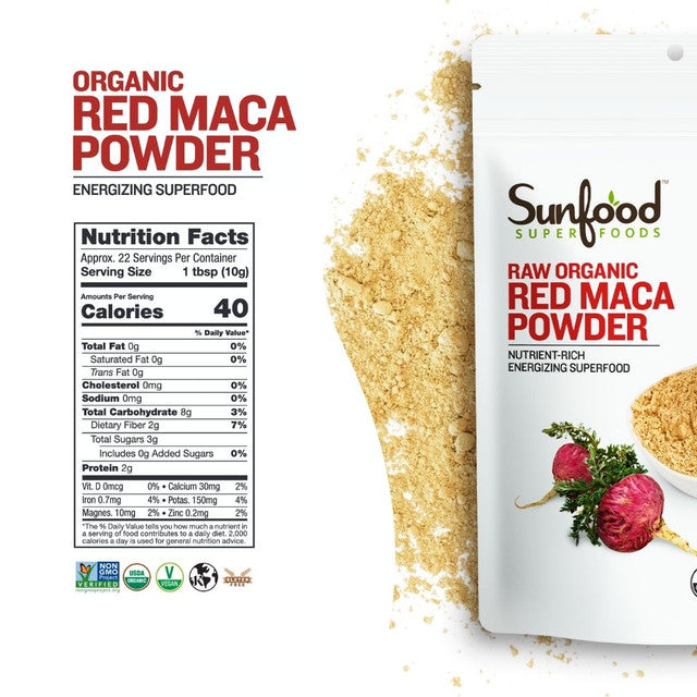 Sunfood Maca Powder, Red 8oz