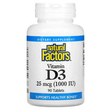 Natural Factors VITAMIN D3 25 MCG (1,000 IU) 90/TAB