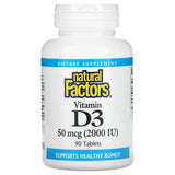 Natural Factors VITAMIN D3 50 MCG (2,000 IU) 90/TAB