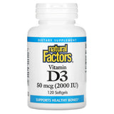 Natural Factors VITAMIN D3 50 MCG (2,000 IU) 120/SG