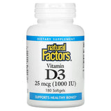 Natural Factors VITAMIN D3 25 MCG (1,000 IU) 180/SG