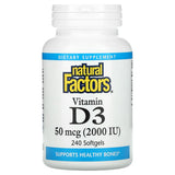 Natural Factors VITAMIN D3 50 MCG (2,000 IU) 240/SG