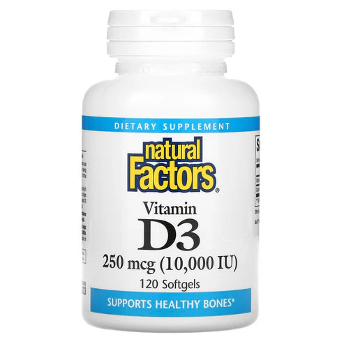 Natural Factors VITAMIN D3 250 MCG (10,000 IU) 120/SG