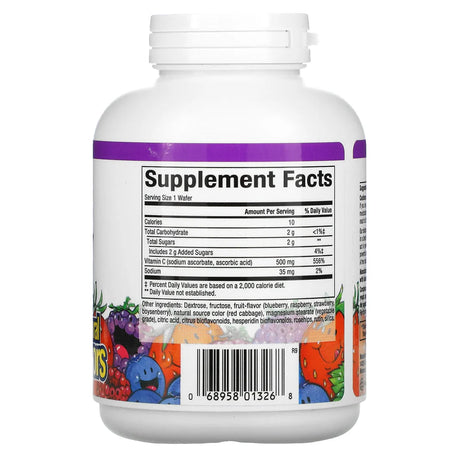 Natural Factors VITAMIN C 500 MG FRUIT-FLAVOR CHEW – BLUEBERRY, RASPBERRY & BOYSENBERRY  90/TAB