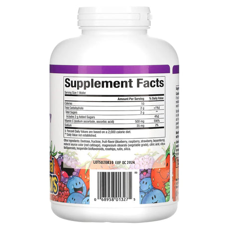 Natural Factors VITAMIN C 500 MG FRUIT-FLAVOR CHEW – BLUEBERRY, RASPBERRY & BOYSENBERRY  180/TAB