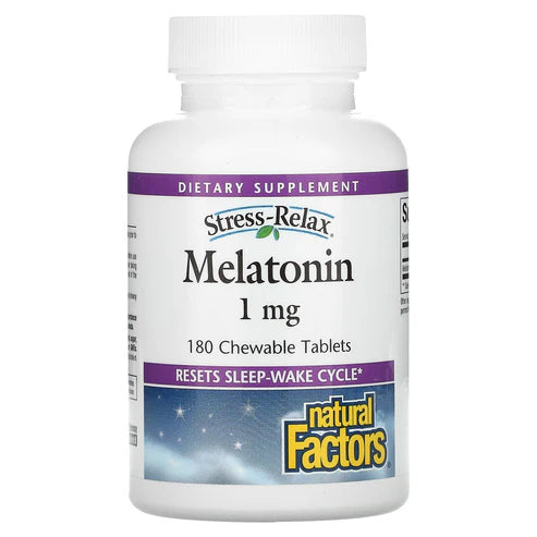 Natural Factors STRESS-RELAX® MELATONIN 1 MG CHEWABLE 180/TAB