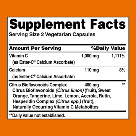 Solgar Ester-C®  500 mg with Citrus Bioflavonoids Vegetable Capsules 60V cap