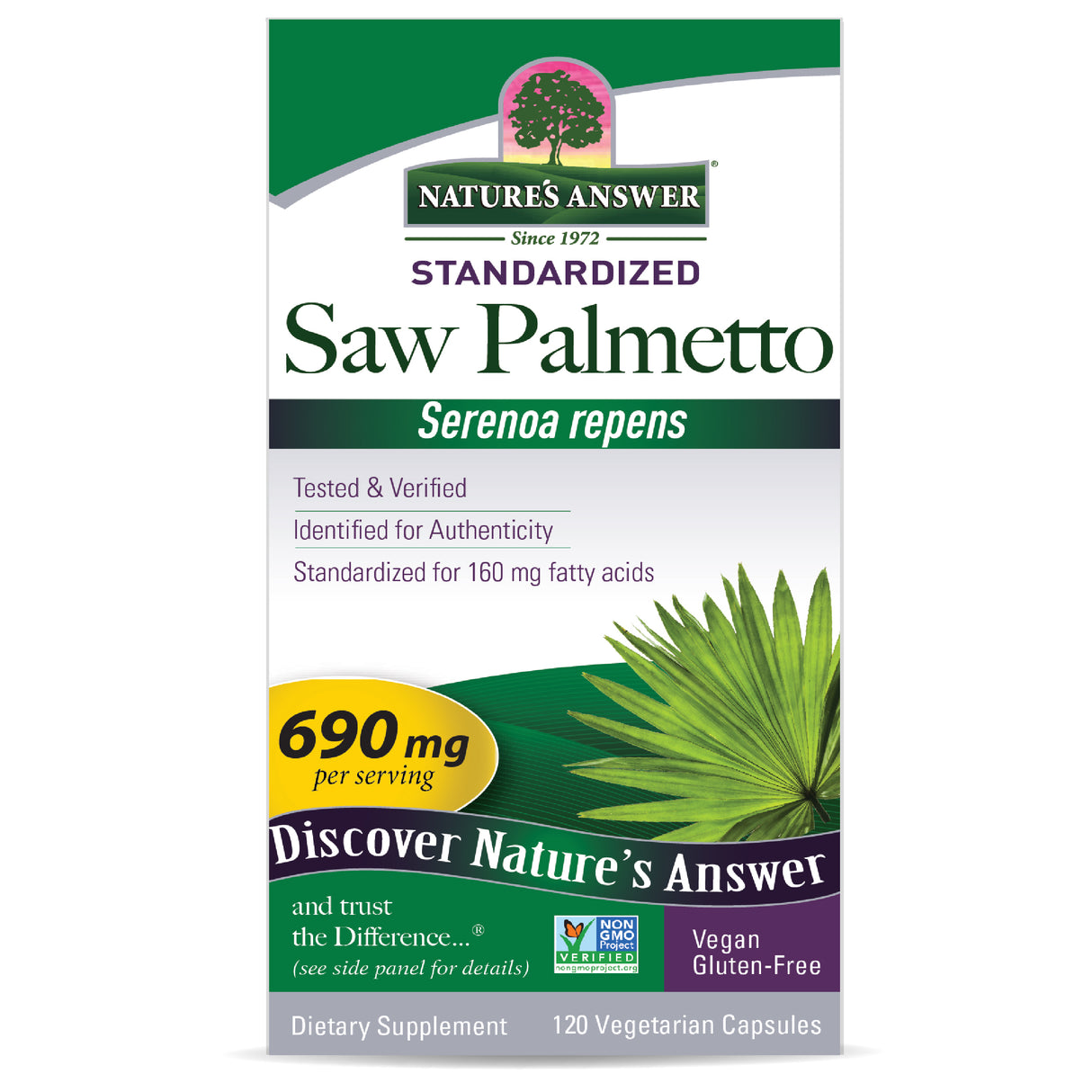 NATURE'S ANSWER SAW PALMETTO BERRY EXTRACT 120VC