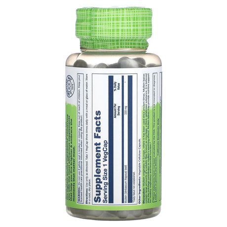 Solaray Mullein 100CT 330MG Veg Capsule