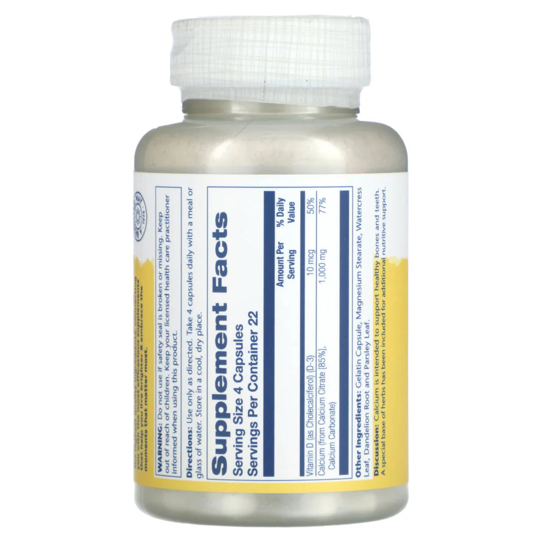 Solaray Calcium Citrate 90CT 1000MG Capsule