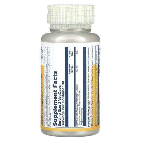 Solaray Magnesium Asporotate™ 60CT 400MG Veg Capsule