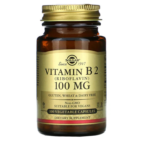 Solgar Vitamin B2 (Riboflavin) 100 mg Vegetable Capsules 100V cap