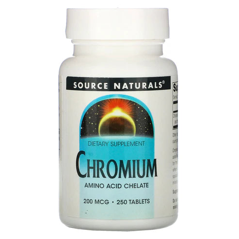 SOURCE NATURALS CHROMIUM CHELATED 200MCG 250T