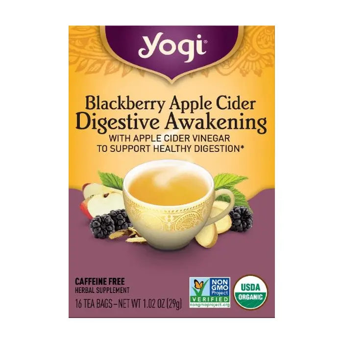 YOGI TEA Blackberry Apple Cider Vinegar Digestive Awakening 16 BAG