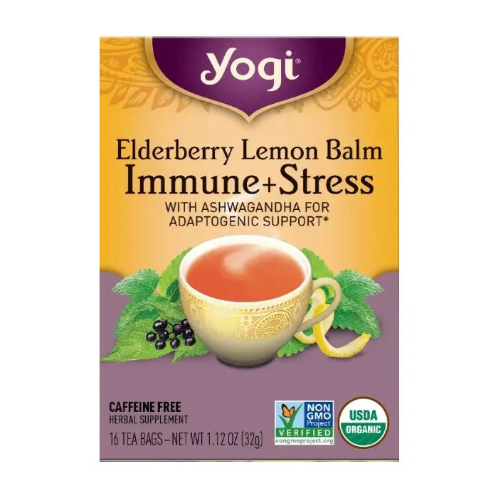 YOGI TEA Elderberry Lemon Balm Immune + Stress 16 BAG