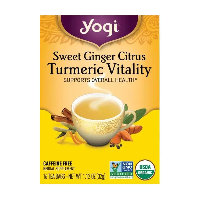 YOGI TEA Sweet Ginger Citrus Turmeric Vitality Tea 16 BAG