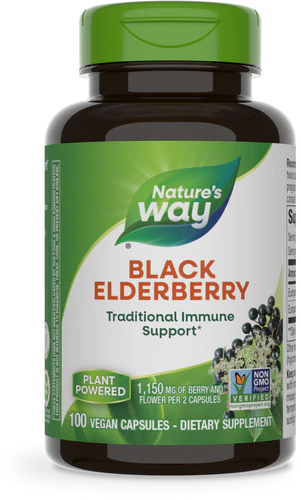 Nature's Way Black Elderberry, 1,150 mg 100 Vgn Cp