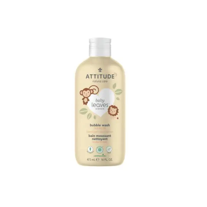 ATTITUDE NATURAL CARE BABY LEAVES BUBBLE WASH PEAR NECTAR 16OZ