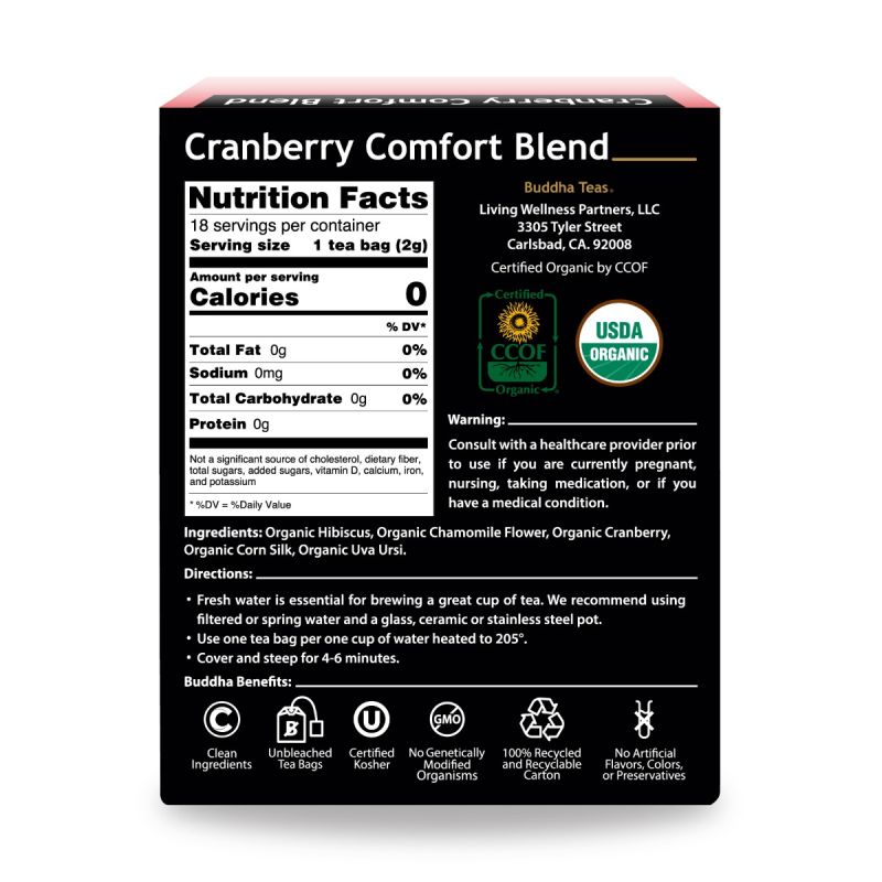 BUDDHA TEAS Cranberry Comfort Blend 18 CT