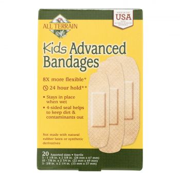 ALL TERRAIN KIDS ADVANCED BANDAGES ASSORTED SIZES 20CT