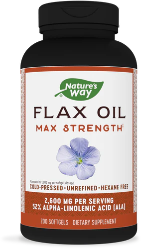 Nature's Way Flax Oil Cold Pressed 1300 mg, EfaGold® 200 Sg