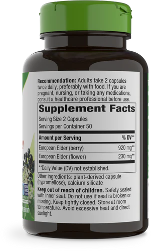 Nature's Way Black Elderberry, 1,150 mg 100 Vgn Cp