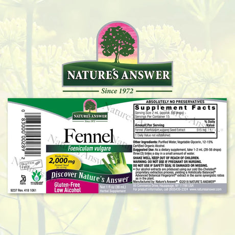 NATURE'S ANSWER FENNEL SEED 1OZ