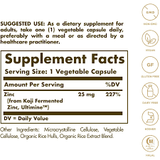 Solgar Earth Source® Koji Fermented Zinc 25 mg Vegetable Capsules 60V cap