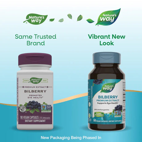 Nature's Way Bilberry Premium Extract, 25% Anthocyanins 90 Vgn Cp