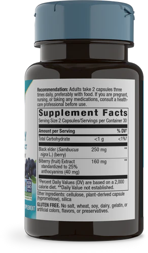 Nature's Way Bilberry Premium Extract, 25% Anthocyanins 60 Vgn Cp