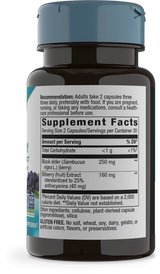 Nature's Way Bilberry Premium Extract, 25% Anthocyanins 60 Vgn Cp