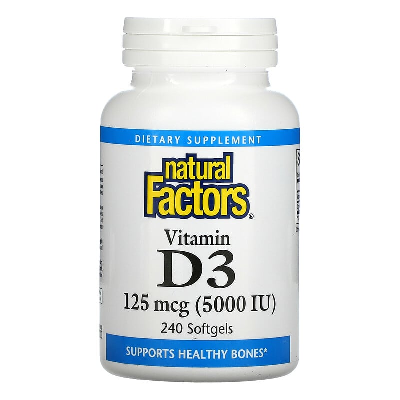 Natural Factors VITAMIN D3 125 MCG (5,000 IU) 240/SG