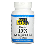 Natural Factors VITAMIN D3 125 MCG (5,000 IU) 240/SG