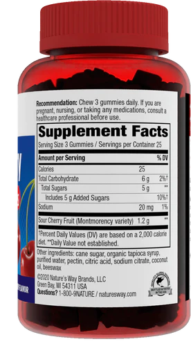 Nature's Way Tart Cherry Ultra Gummies 1200mg 75 Gummies