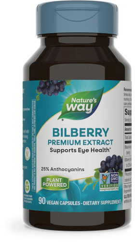 Nature's Way Bilberry Premium Extract, 25% Anthocyanins 90 Vgn Cp