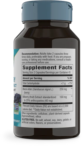 Nature's Way Bilberry Premium Extract, 25% Anthocyanins 90 Vgn Cp