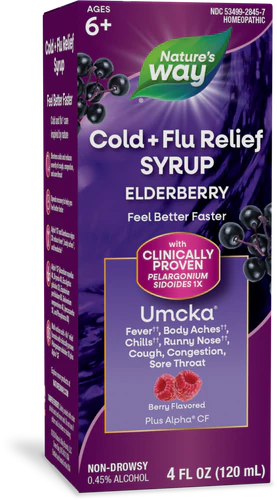 Nature's Way Umcka® Elderberry Cold+Flu Syrup 4 Fl Oz