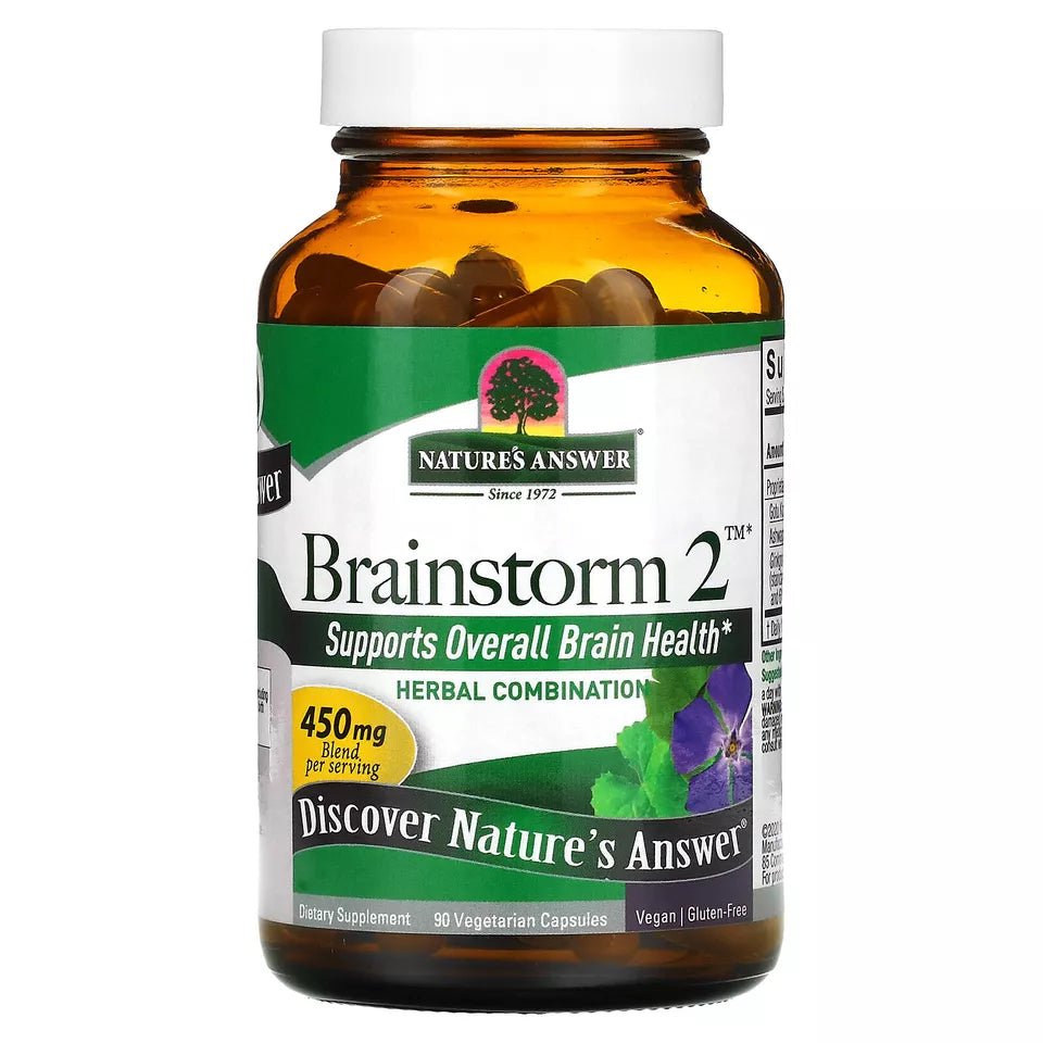 Brainstorm 2 Herbal Combination 450 mg 90 Vegetarian Capsules