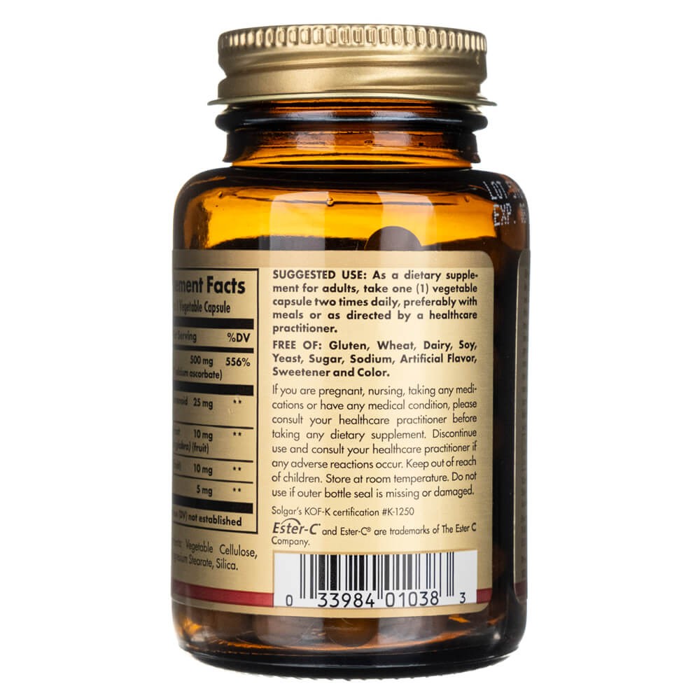 Solgar Ester-C® Plus 500 mg Vitamin C Vegetable Capsules (Ester-C® Ascorbate Complex) 50V cap