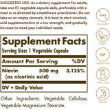 Solgar Niacin (Vitamin B3) 500 mg Vegetable Capsules 100V cap