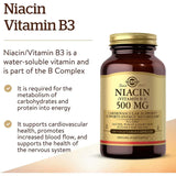 Solgar Niacin (Vitamin B3) 500 mg Vegetable Capsules 100V cap