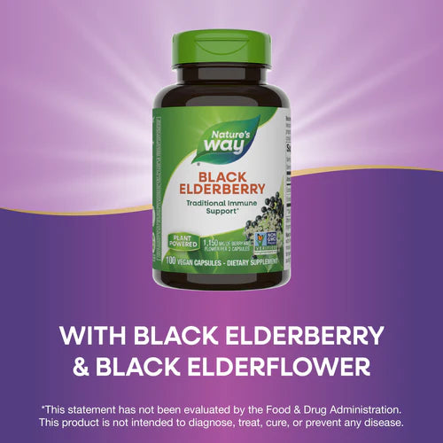 Nature's Way Black Elderberry, 1,150 mg 100 Vgn Cp